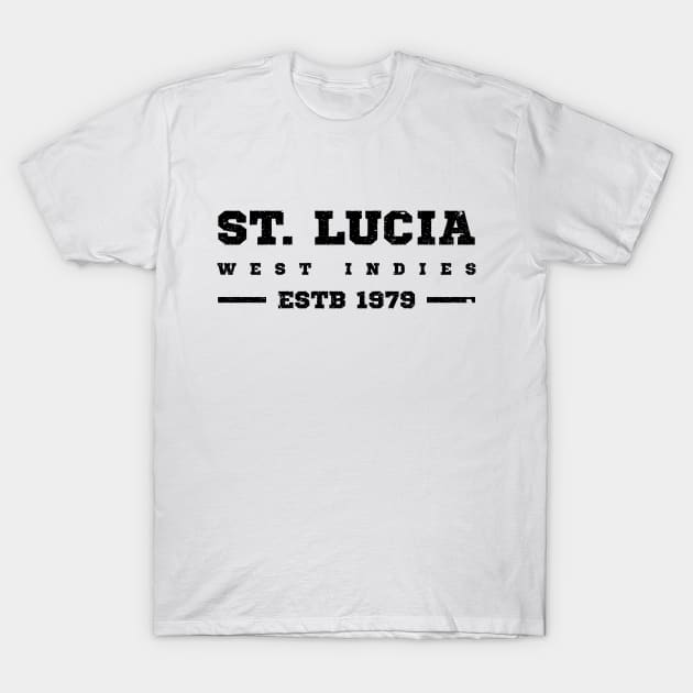 St Lucia Estb 1979 West Indies Patriotic Design T-Shirt by IslandConcepts